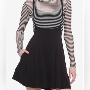 Hot Topic Black Suspender Skirt